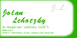 jolan lehotzky business card